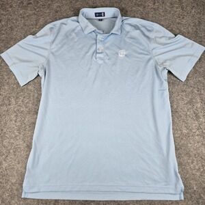 Stitch Golf Performance Polo Shirt Mens Sz Large Sky Blue Hole In One Mulligan